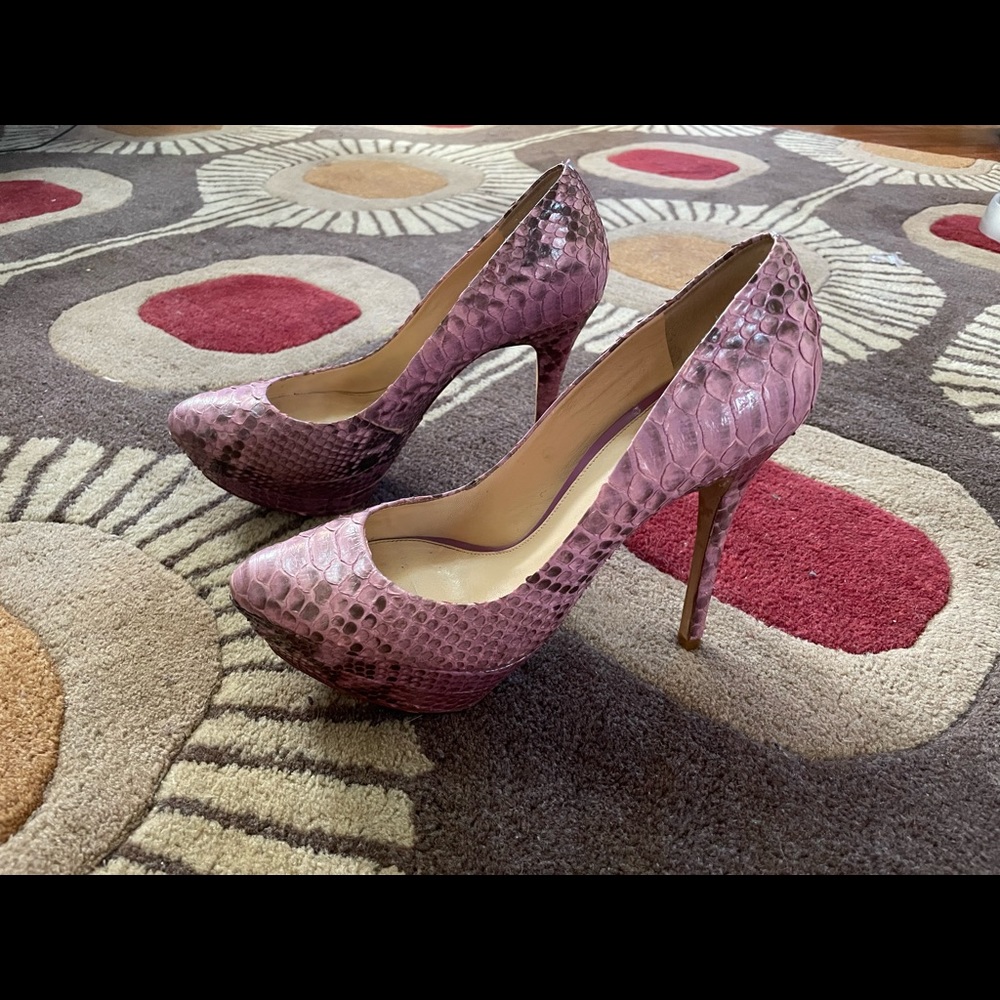 Alexandre Birman Lavender/Purple Python Snakeskin… - image 2